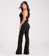 Leading Lady Flower V-Neck Wide Leg Jumpsuit